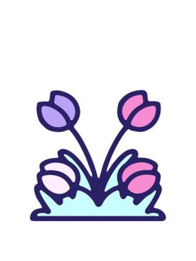 el çizimi lale çiçeği dizaynının animasyonunu genişletiyor