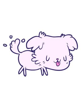 Çizgi film köpeğinin kuyruk sallamasının canlandırma efektini göster