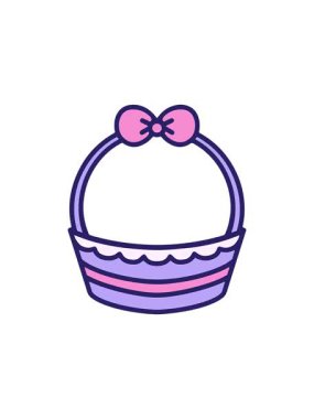 Paskalya sepetinin parlak renklerde yıldız patlaması etkisi animasyonu