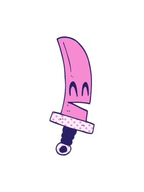 Titreyen çizgi film animasyonu karalama mutlu sihirli kılıç