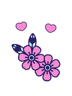 dönen kalpler dövme stili dekoratif çiçek çizgi filminin animasyonu