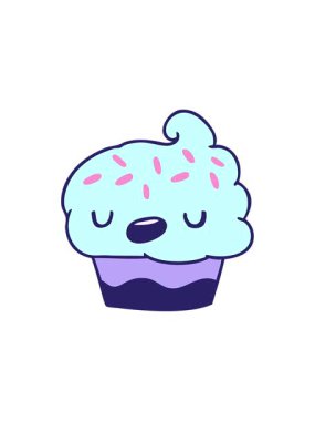 Çizgi film çizimleri kawaii 'nin tatlı bir kek animasyonu.