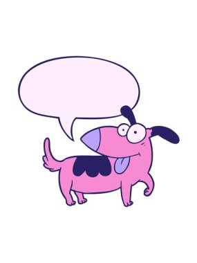 Konuşma balonlu mutlu köpeğin titreşimli hareket animasyonu