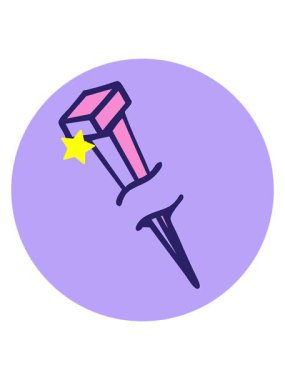 Parıldayan yıldızlar çizgi film çivisinin animasyonunu etkiler.