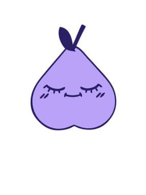 Yeşil armut karikatürünün yükseliş ve yüzme animasyonu