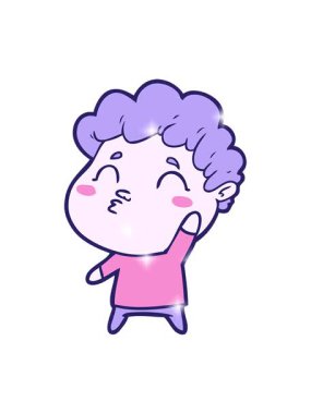 Çizgi film adamının somurtmasının ışıltı etkisi