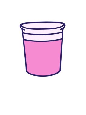 Kalk ve süzül el animasyonu çizilmiş tuhaf karikatür saksısı