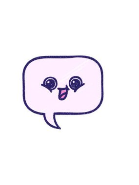 Konuşan Baloncuk Tebeşir Çiziminin yatay titreşimli animasyonu