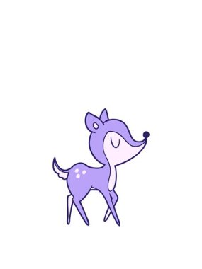 Uyanın ve karikatür animasyonunu yüzdürün şirin geyikler