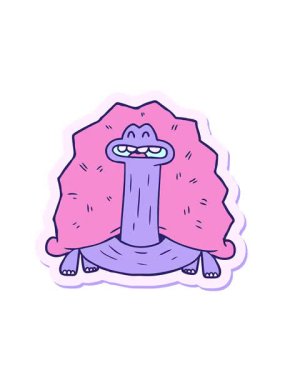 Komik bir karikatür kaplumbağasının çıkartmasının titreşimli hareketi