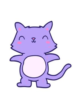 Eğlenceli bir çizgi film kedi çiziminin hareketli animasyonu