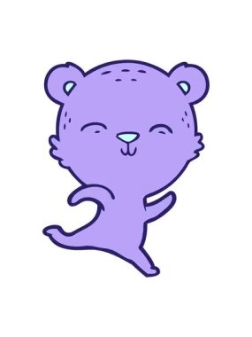 Titrek hareketli neşeli bir ayı çizgi filminin animasyonu