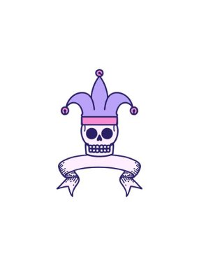 Yıldız patlaması etkisi, geleneksel dövmenin bir kafatası soytarısı sancağıyla canlandırılması