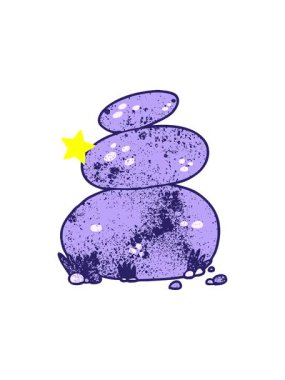 Parıldayan yıldızlar büyük istiflenmiş taşların animasyonunu etkiler.