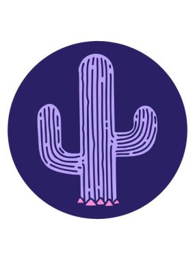 Dövme stili bir kaktüsün karalama hareketinin hareketli animasyonu