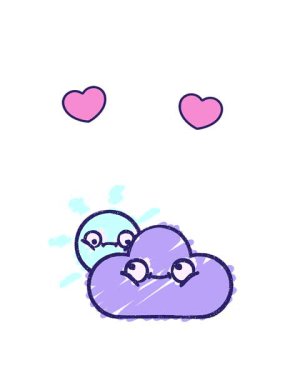 Bulut Tebeşiri çizgi filminin dönen kalp animasyonu