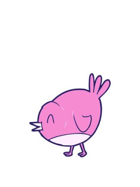 Çizgi film retro kuşunun zıplama hareketi animasyonu