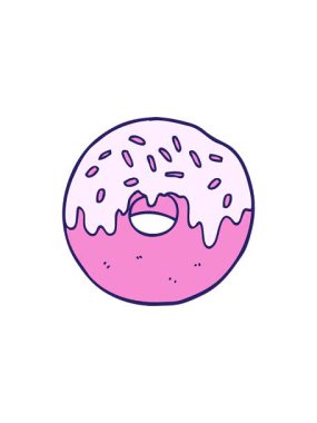 Çizgi film donut görüntüsünün radyoaktif parlayan animasyonu