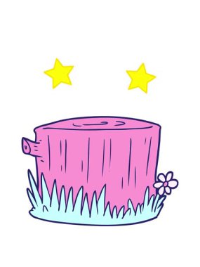 dönen yıldız çizgi film ağaç kütüğünün animasyonu