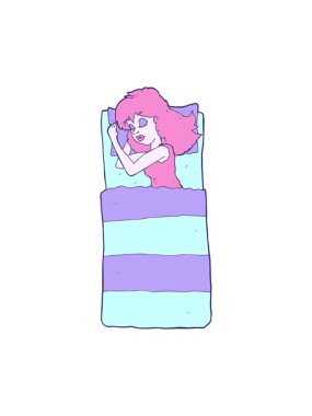 Uyuyan kadın çizgi filminin animasyonunu salla ve durdur.