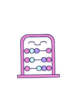 Bir abaküs karikatürünün yatay titreşimli animasyonu