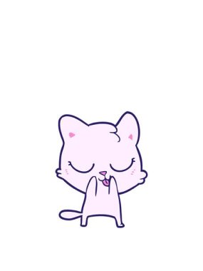 Kedi çizimi çizgi filminin yükseliş ve yüzme animasyonu