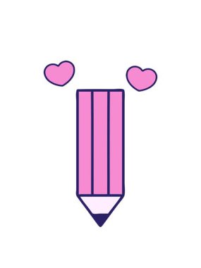 Bir kalemin dövme stili görüntüsünün dönen kalp animasyonu