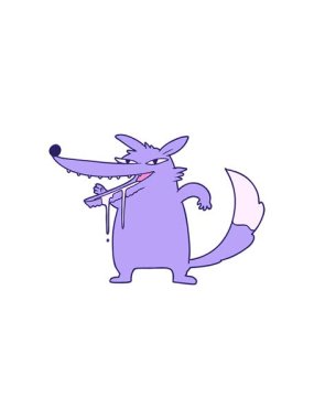 Aç bir karikatür kurdunun animasyonuna dikkat çekmek.