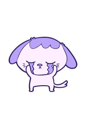 Tatlı köpek ağlama çizgi filminin hareketli animasyonu