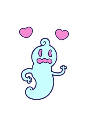 dönen kalpler, çizilmiş el animasyonları, ürkütücü hayaletler.