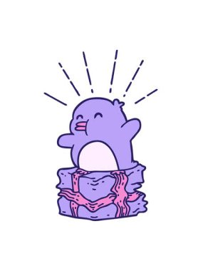 Geleneksel dövme stili penguen resimlerinin hareketli animasyonları