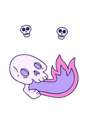 dönen kafatasları ateş soluyan el animasyonu garip bir kafatası çizimi