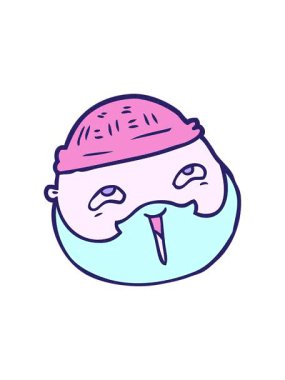 Çizgi film karakteri sakallı erkek yüzünün canlandırmasını durdurup duraklat