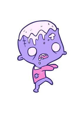 Bir zombi çizgi filminin titreşimli animasyonu