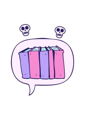 Konuşma baloncuklu çizgi film kitaplarının kafatası animasyonları