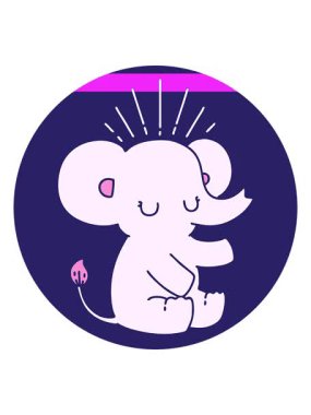 Sevimli bir fil tasarımının animasyonunu çalıştır.