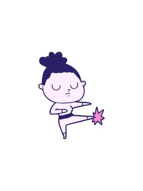 Karikatür sakin kadının yıldız patlaması etkisi animasyonu