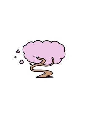 Japon kiraz ağacının çiçek açmasının yatay titreşimli animasyonu