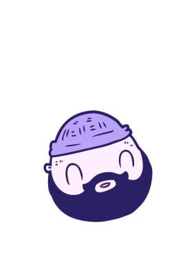 Çizgi film suratının sakallı hali.