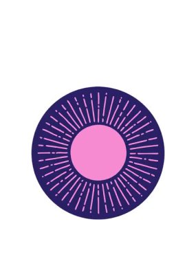 Bir güneşin ikonik dövme şeklindeki hareketli animasyonu