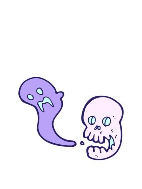 Çizgi film hortlak kafatasının animasyonunu genişletiyorum.