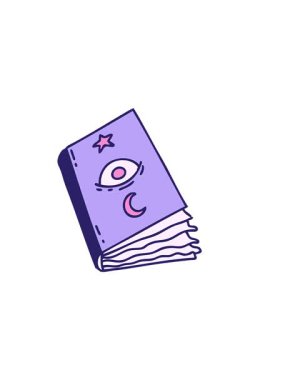 Göz küresiyle ürkütücü büyü kitabının yatay titreşimli animasyonu