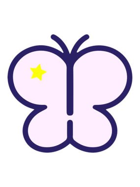 Parlayan yıldızlar basit ve cesur kelebeğin animasyonunu etkiler.