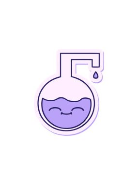 Sevimli bir çizgi film bilim deneyinin yıldız patlaması efekti çıkartması