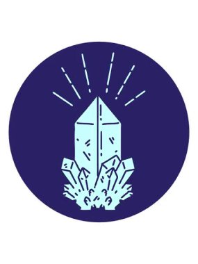 Dövme stili bir kuvars kristalinin canlandırma efekti