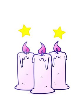 dönen yıldız animasyonu çizilmiş çizgi film yanan mumlar