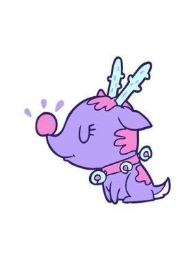 Bir karikatür Noel ren geyiğinin ışık efekti animasyonu