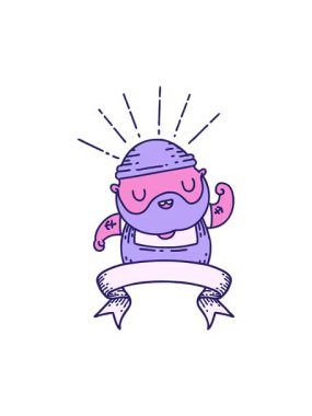 Dövme stili sakallı adam pazılarını esnetiyor.