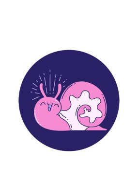 Dövme stili mutlu salyangoz simgesinin yanıp sönen radyal çizgileri.