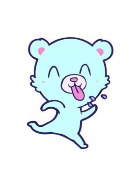 Komik ayı çizgi film karakterinin titreşimli hareketi